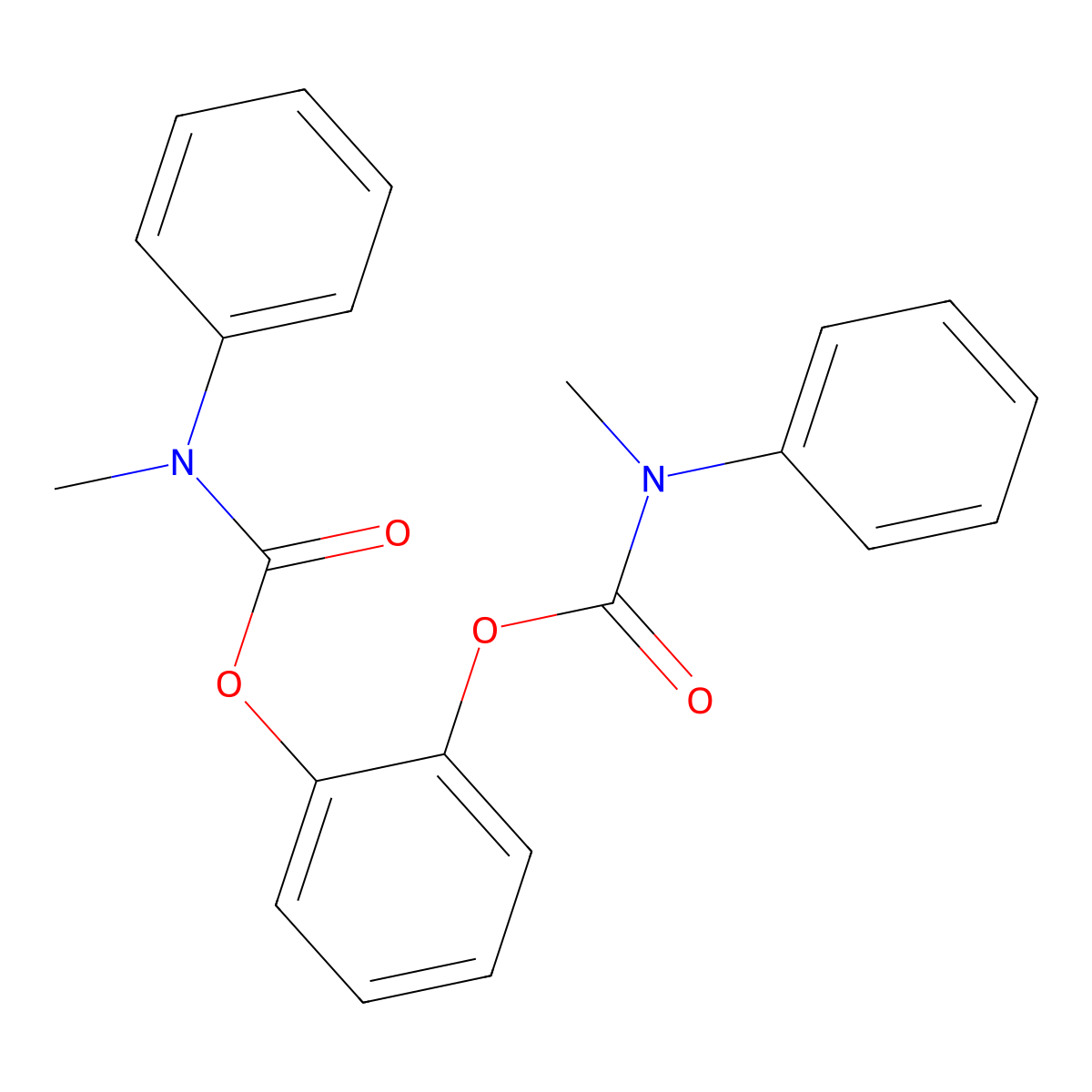 2-{[methyl(phenyl)carbamoyl]oxy}phenyl N-methyl-N-phenylcarbamate molecular structure, CAS 526190-50-1