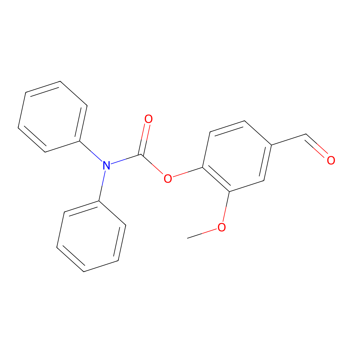(4-formyl-2-methoxyphenyl) N,N-diphenylcarbamate molecular structure, CAS 526190-54-5