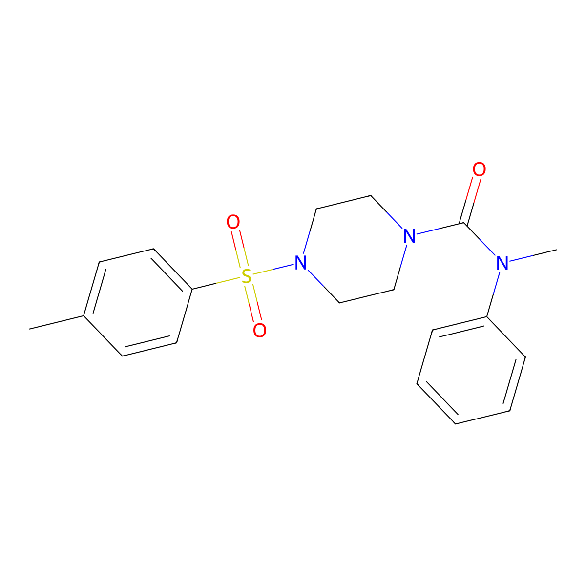 N-methyl-N-phenyl-4-tosylpiperazine-1-carboxamide molecular structure, CAS 526190-61-4