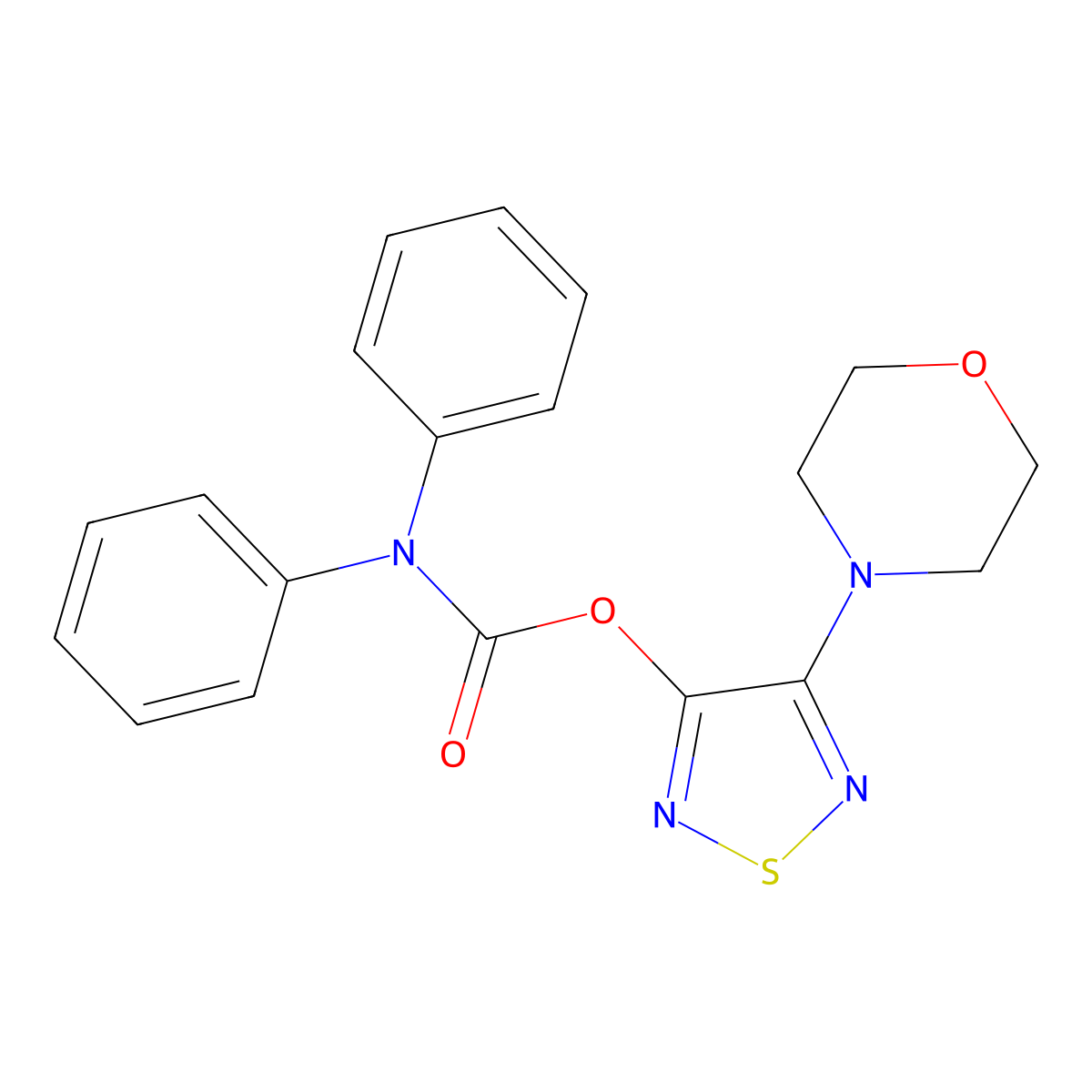 4-Morpholin-4-yl-1,2,5-thiadiazol-3-yl diphenylcarbamate molecular structure, CAS 526190-64-7