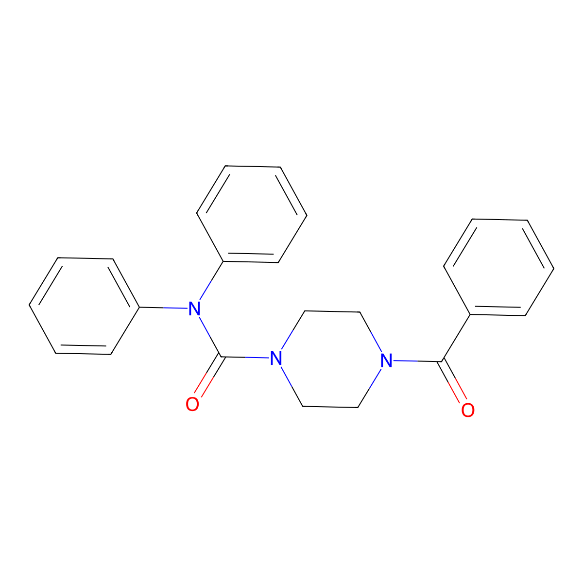 4-benzoyl-N,N-diphenylpiperazine-1-carboxamide molecular structure, CAS 526190-66-9