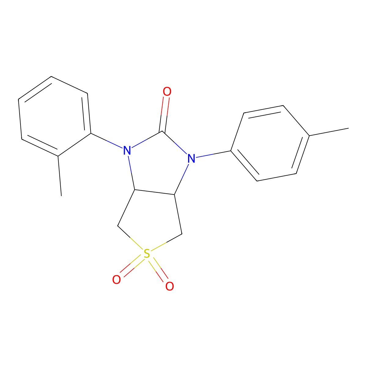 1-(2-methylphenyl)-3-(4-methylphenyl)tetrahydro-1H-thieno[3,4-d]imidazol-2(3H)-one 5,5-dioxide molecular structure, CAS 526190-68-1
