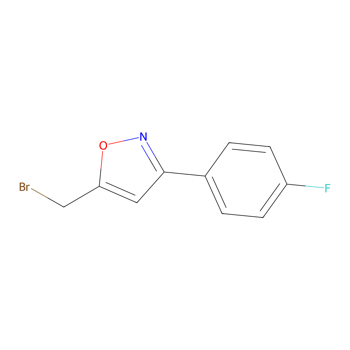 5-(Bromomethyl)-3-(4-fluorophenyl)-1,2-oxazole molecular structure, CAS 5262-25-9
