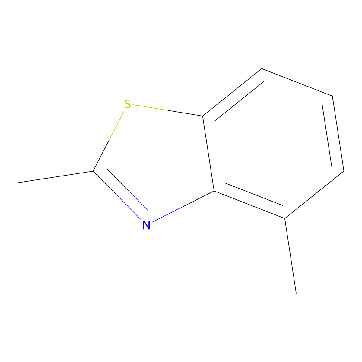 2,4-Dimethylbenzothiazole molecular structure, CAS 5262-63-5
