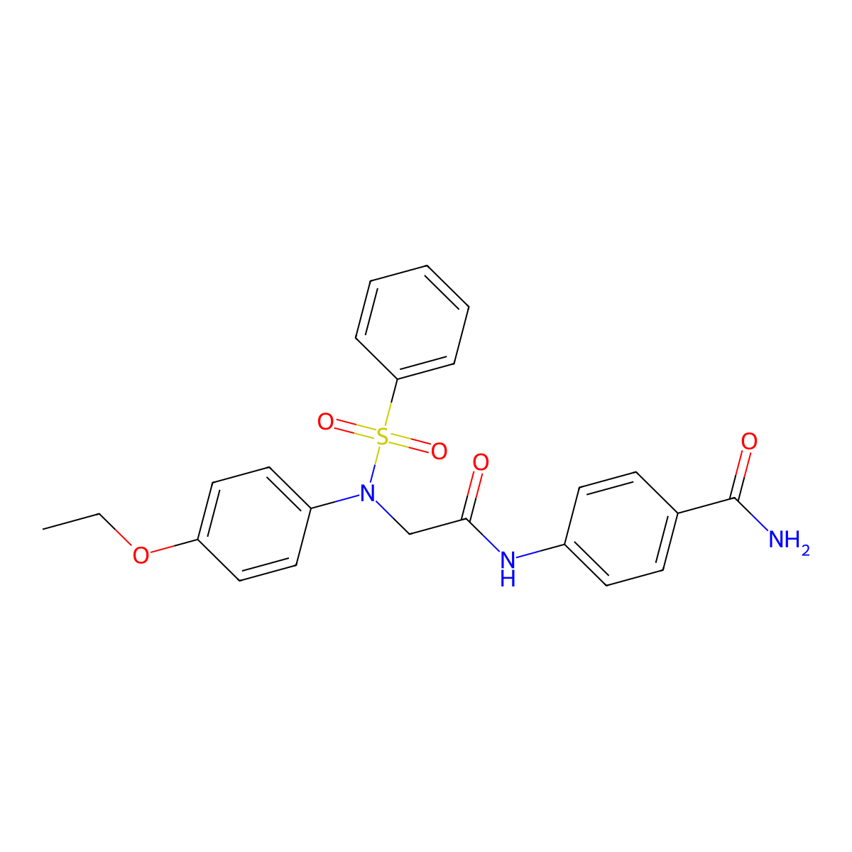 4-{[N-(4-ethoxyphenyl)-N-(phenylsulfonyl)glycyl]amino}benzamide molecular structure, CAS 526205-41-4