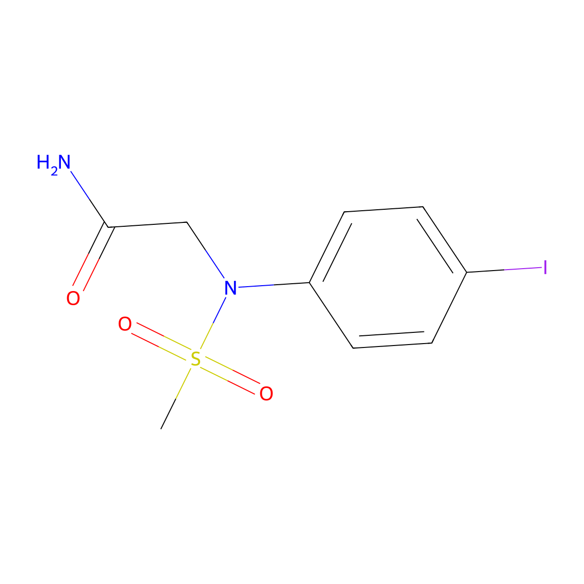 2-(4-iodo-N-methylsulfonylanilino)acetamide molecular structure, CAS 526205-54-9