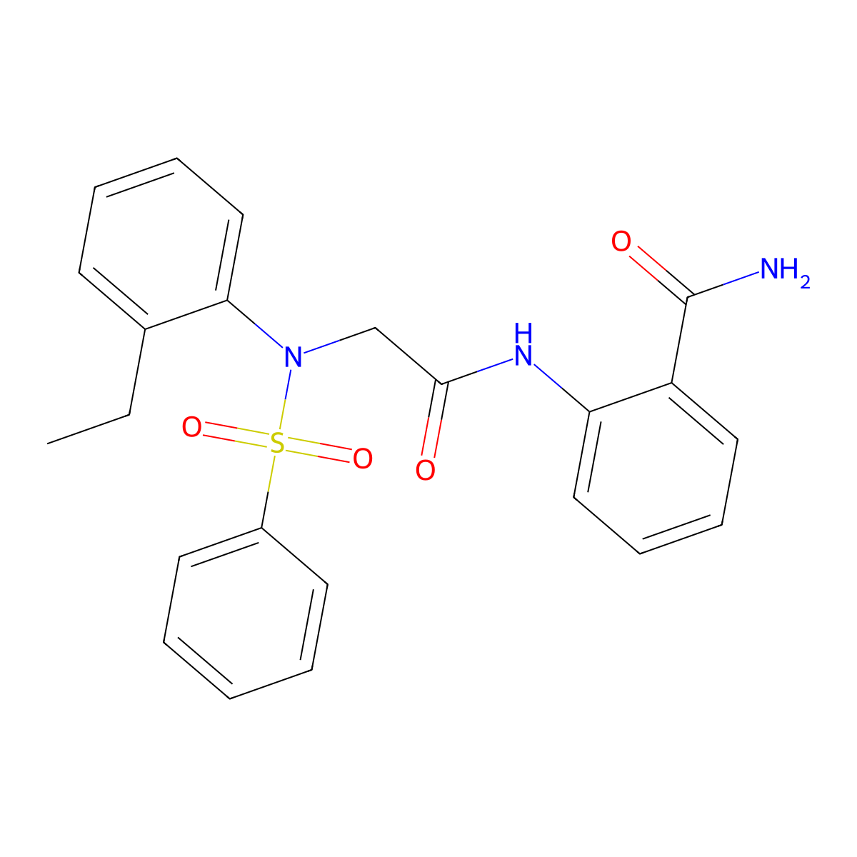 2-{[N-(2-ethylphenyl)-N-(phenylsulfonyl)glycyl]amino}benzamide molecular structure, CAS 526206-00-8