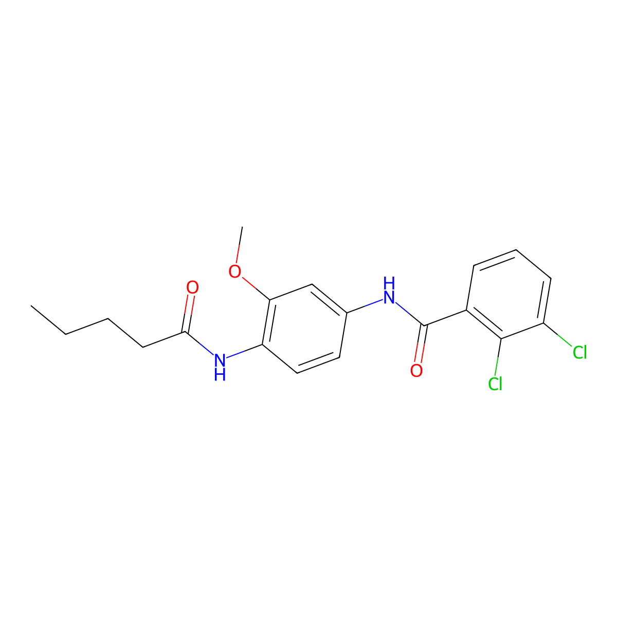 2,3-dichloro-N-[3-methoxy-4-(pentanoylamino)phenyl]benzamide molecular structure, CAS 526206-47-3