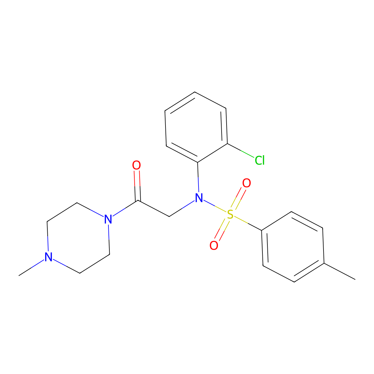 N-(2-chlorophenyl)-4-methyl-N-[2-(4-methylpiperazin-1-yl)-2-oxoethyl]benzenesulfonamide molecular structure, CAS 526206-70-2
