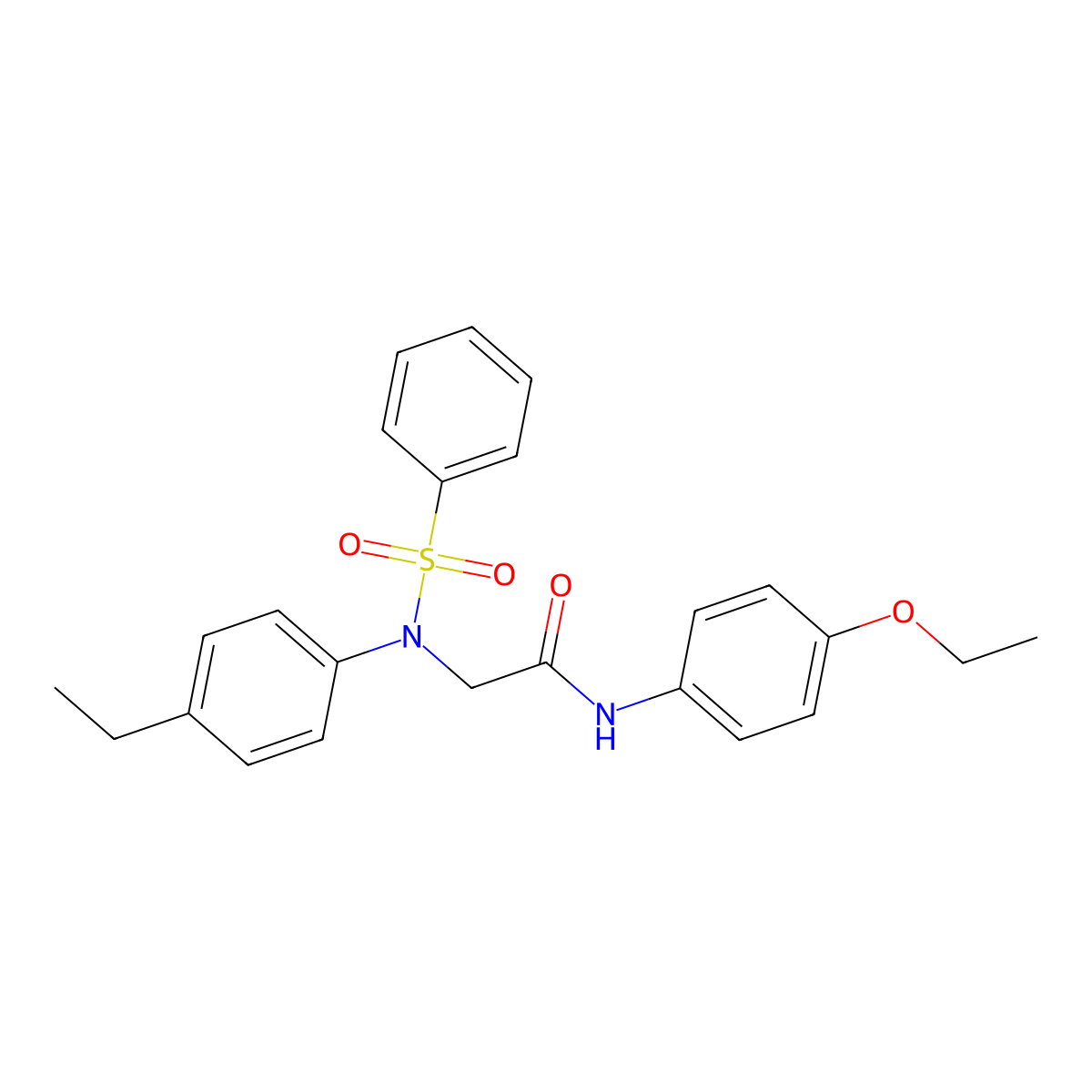 2-[N-(benzenesulfonyl)-4-ethylanilino]-N-(4-ethoxyphenyl)acetamide molecular structure, CAS 526207-32-9