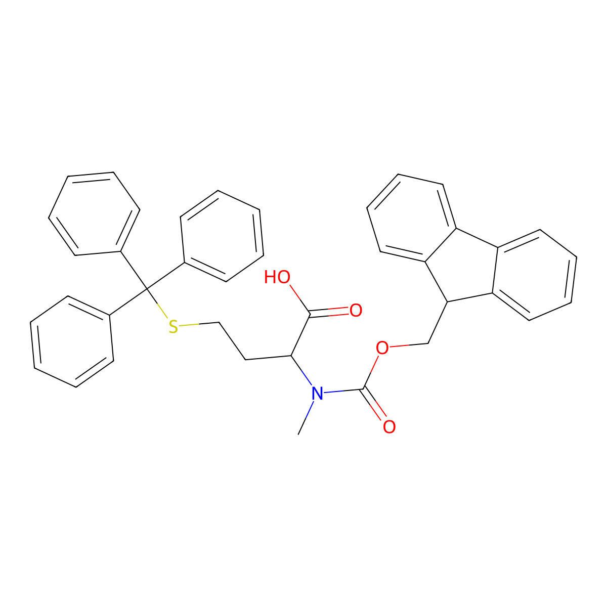 Fmoc-N-Me-D-HomoCys(Trt)-OH molecular structure, CAS 526210-78-6