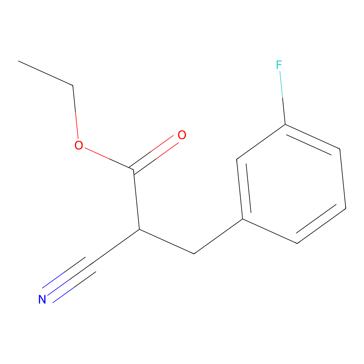 Ethyl 2-cyano-3-(3-fluorophenyl)propanoate molecular structure, CAS 526222-65-1