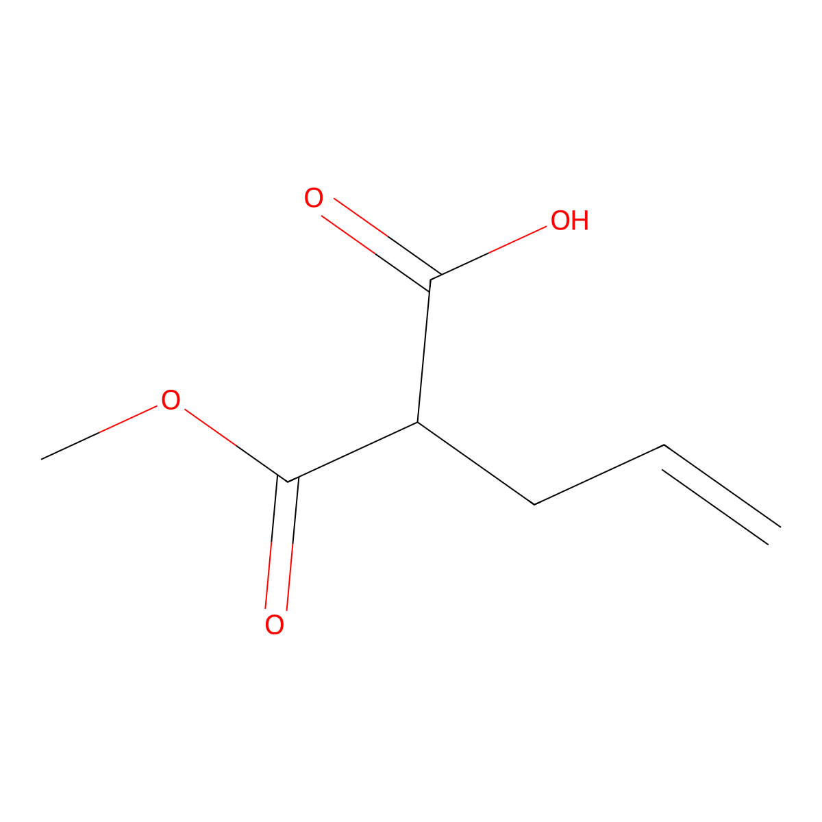 2-(Methoxycarbonyl)pent-4-enoic acid molecular structure, CAS 526224-09-9
