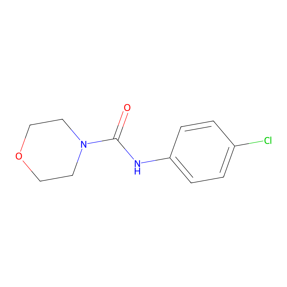N-(4-chlorophenyl)morpholine-4-carboxamide molecular structure, CAS 52625-27-1
