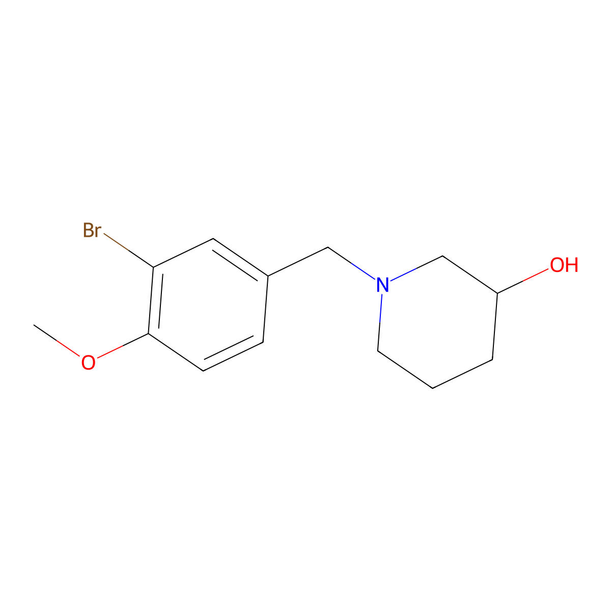 1-[(3-Bromo-4-methoxyphenyl)methyl]piperidin-3-ol molecular structure, CAS 5263-09-2