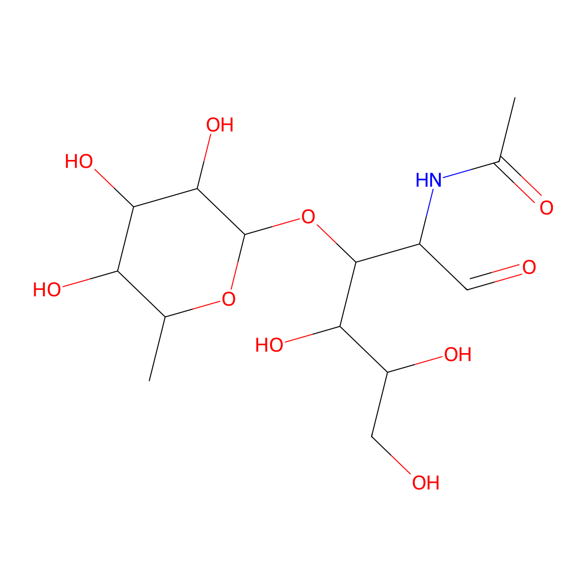 2-(Acetylamino)-2-deoxy-3-O-(6-deoxy-alpha-L-galactopyranosyl)-D-glucose molecular structure, CAS 52630-68-9