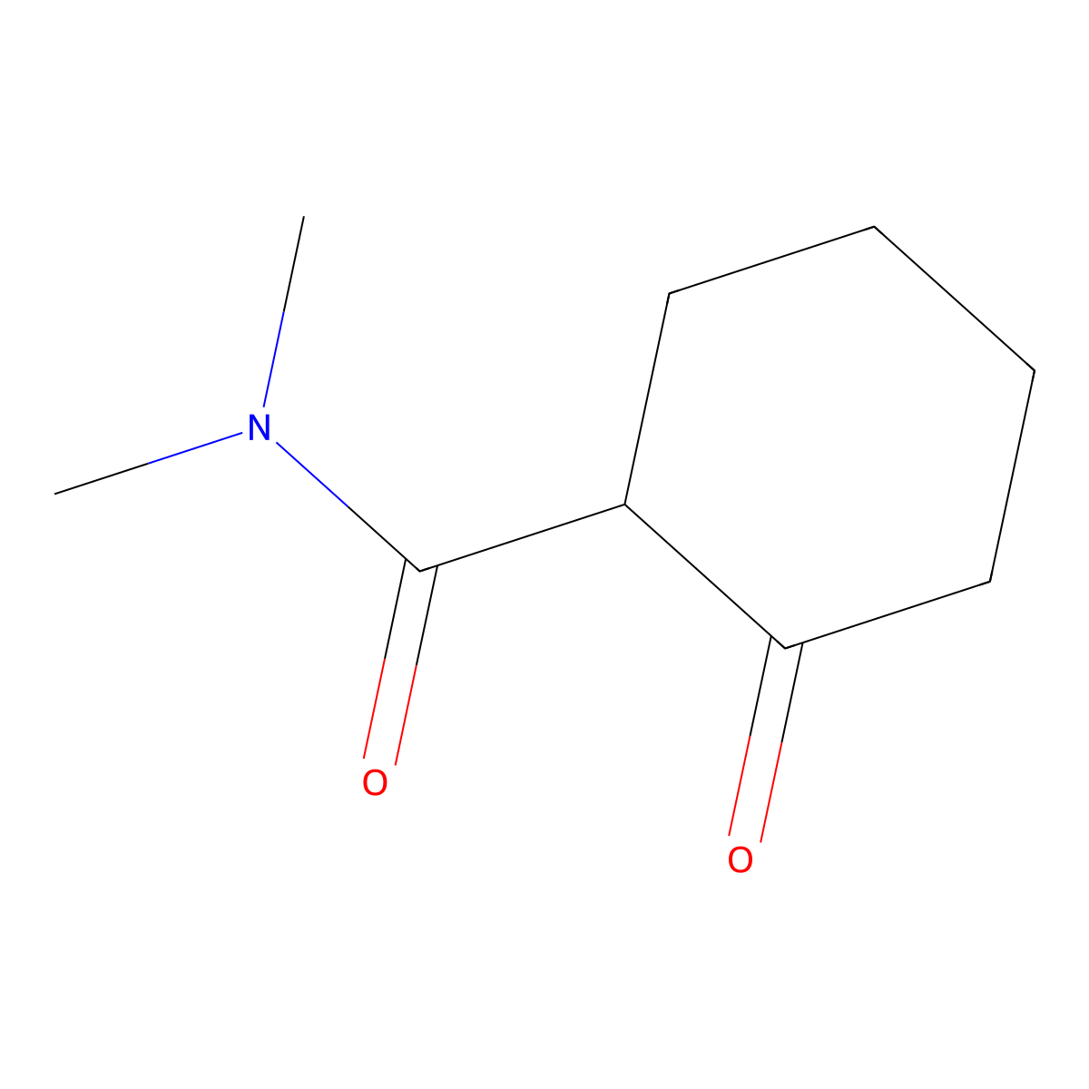 Cyclohexanecarboxamide, N,N-dimethyl-2-oxo- molecular structure, CAS 52631-32-0