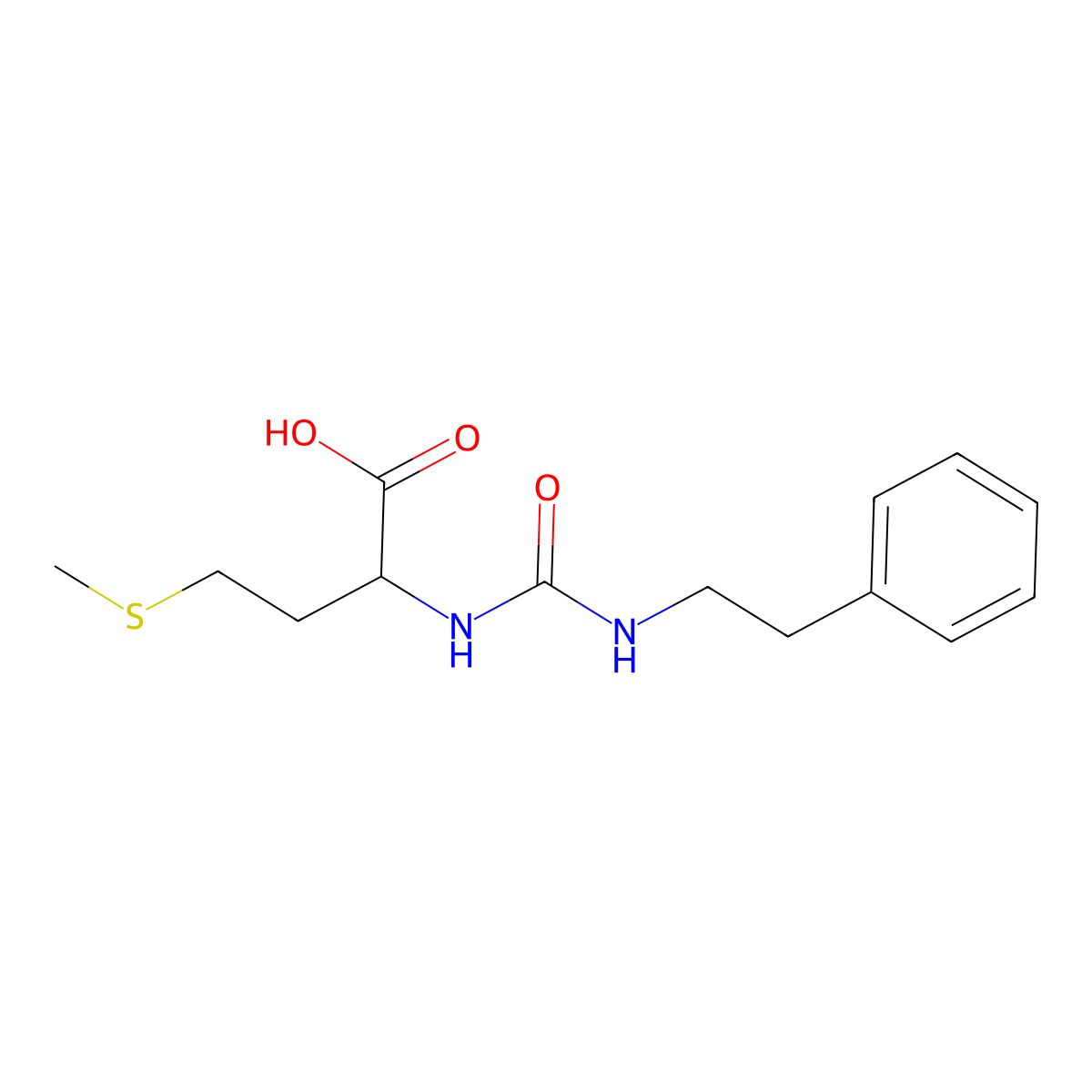 N-(((2-Phenylethyl)amino)carbonyl)-L-methionine molecular structure, CAS 52632-07-2