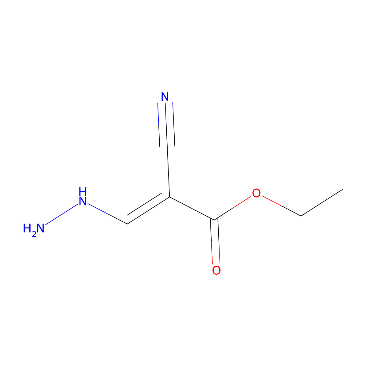 Ethyl 2-cyano-3-hydrazinoacrylate molecular structure, CAS 52632-26-5
