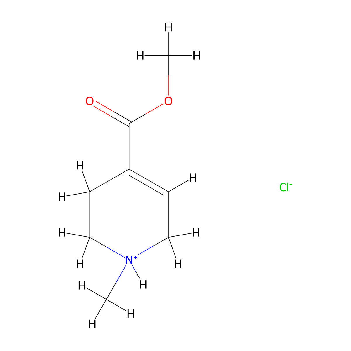 Isonicotinic acid, 1,2,5,6-tetrahydro-1-methyl-, methyl ester, hydrochloride molecular structure, CAS 52632-29-8