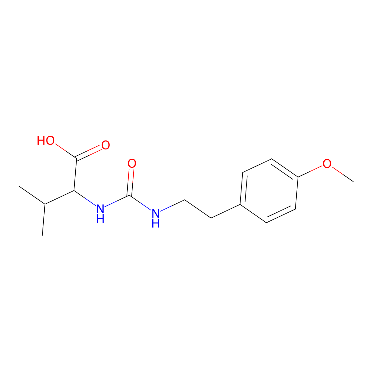 (2S)-2-[2-(4-methoxyphenyl)ethylcarbamoylamino]-3-methylbutanoic acid molecular structure, CAS 52634-65-8