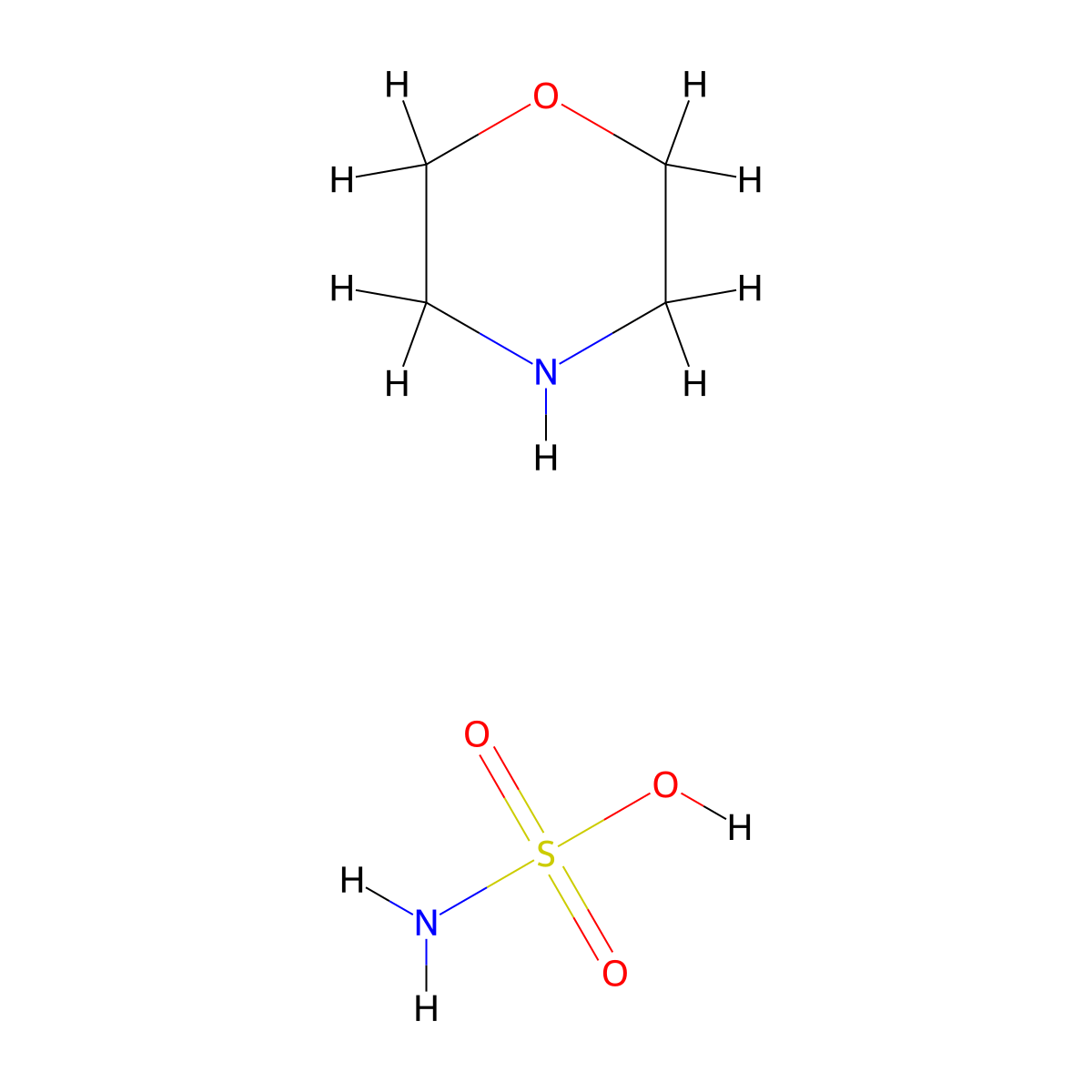 Sulfamic acid, compd. with morpholine (1:1) molecular structure, CAS 52636-67-6