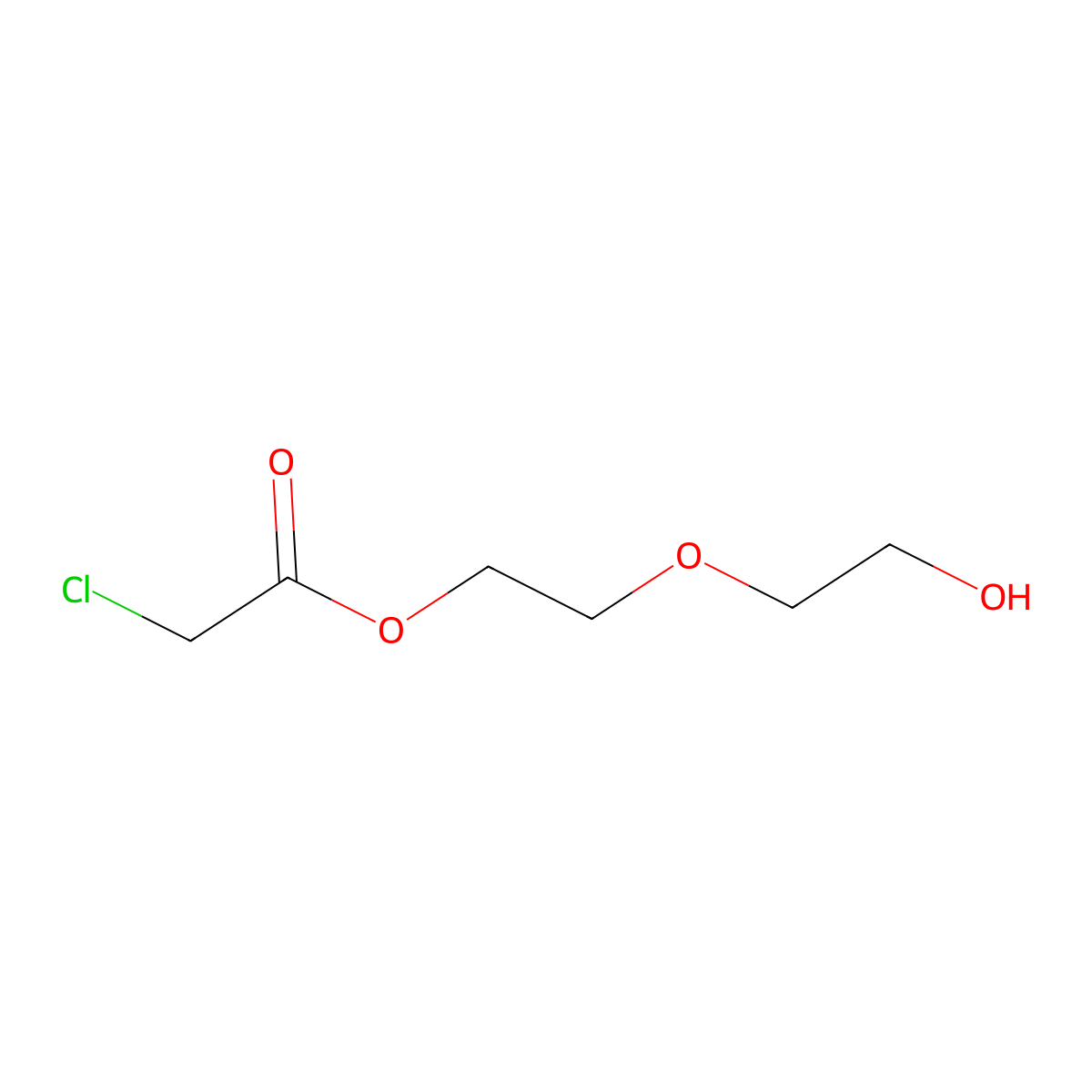 Acetic acid, 2-chloro-, 2-(2-hydroxyethoxy)ethyl ester molecular structure, CAS 52637-01-1