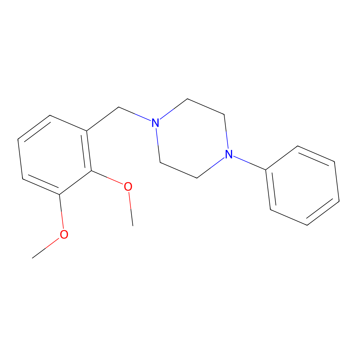 1-(2,3-Dimethoxybenzyl)-4-phenylpiperazine molecular structure, CAS 5264-13-1