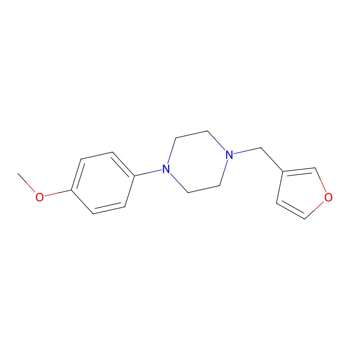 1-(3-Furylmethyl)-4-(4-methoxyphenyl)piperazine molecular structure, CAS 5264-89-1