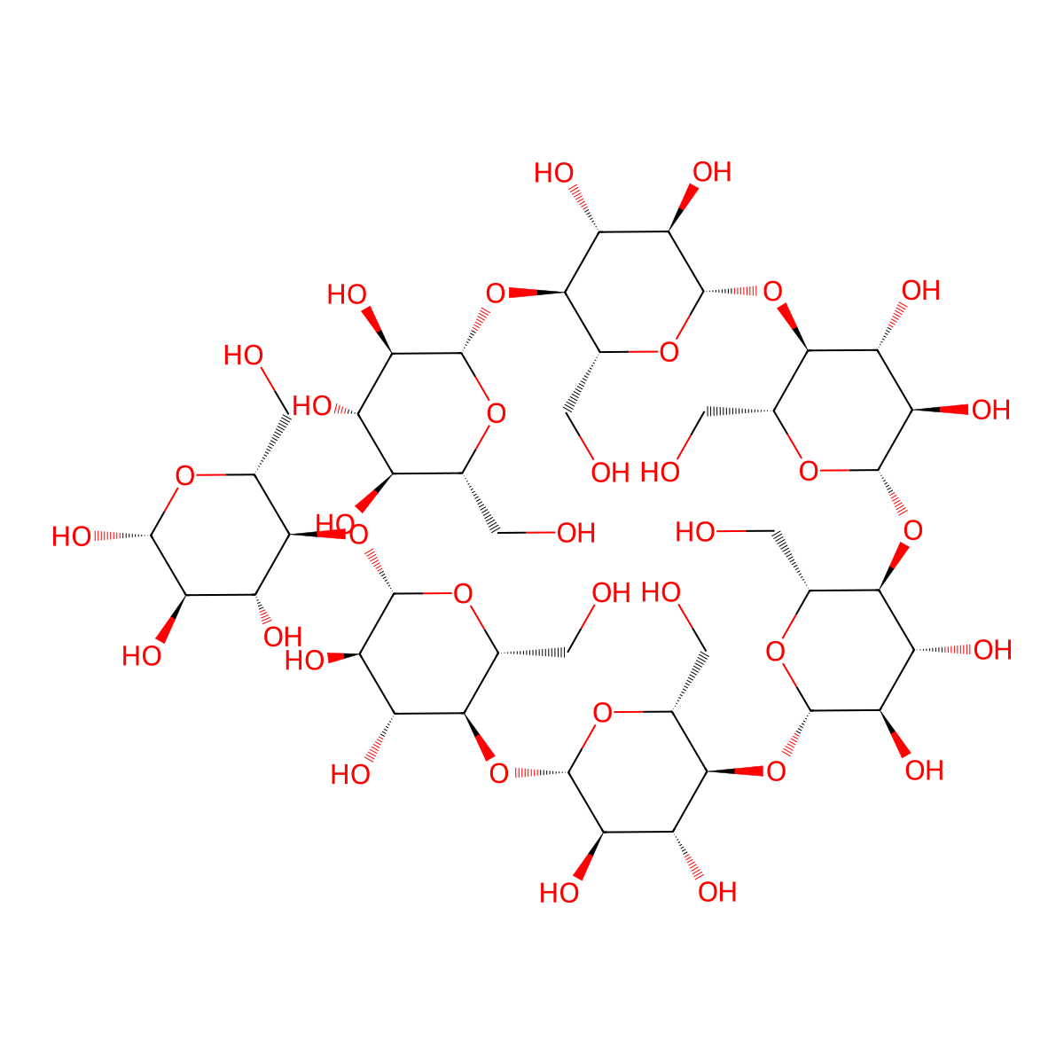 Celloheptaose molecular structure, CAS 52646-27-2