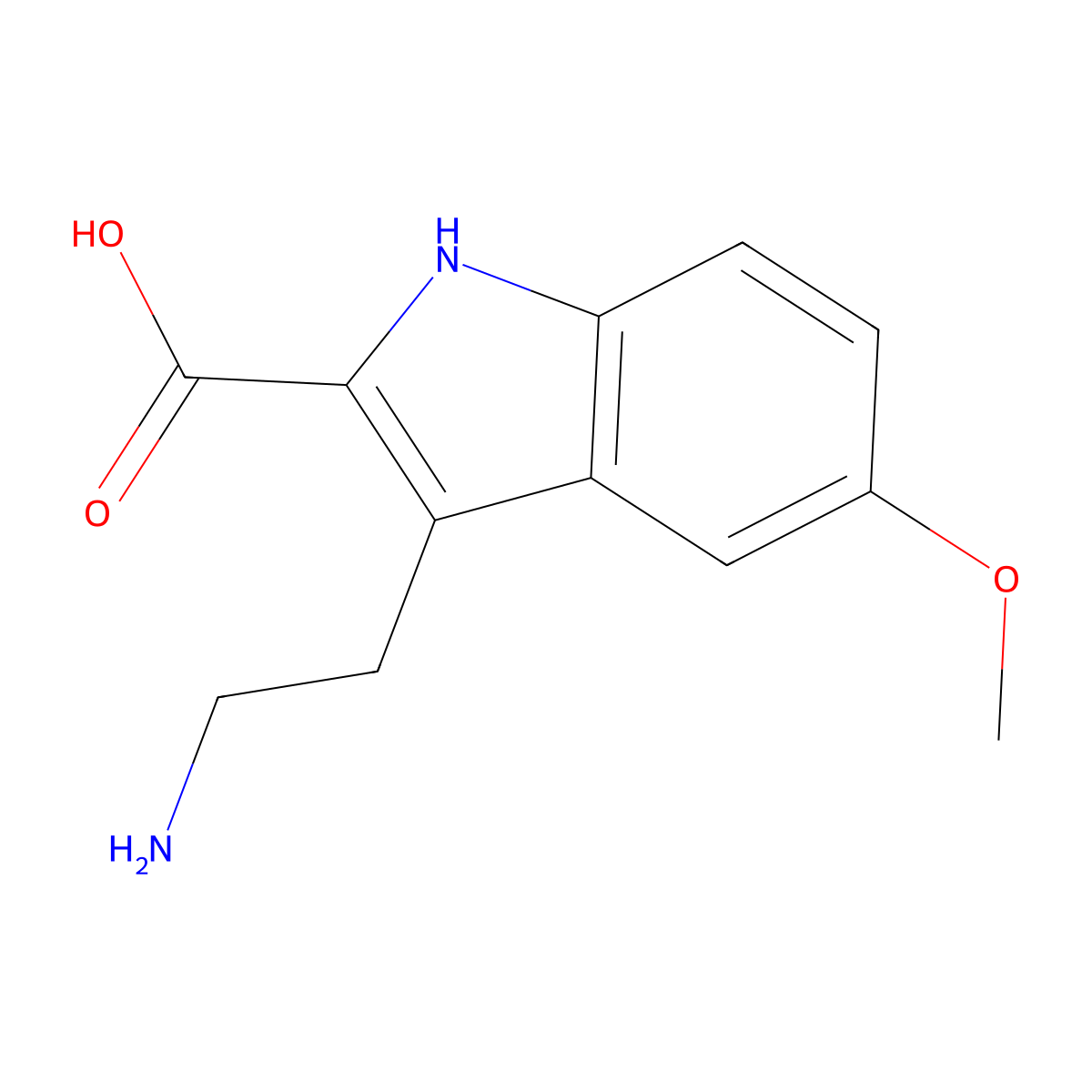 1H-Indole-2-carboxylic acid, 3-(2-aminoethyl)-5-methoxy- molecular structure, CAS 52648-13-2