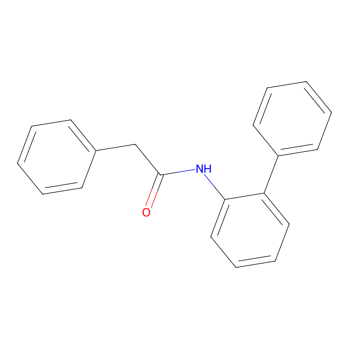 N-(biphenyl-2-yl)-2-phenylacetamide molecular structure, CAS 52648-55-2