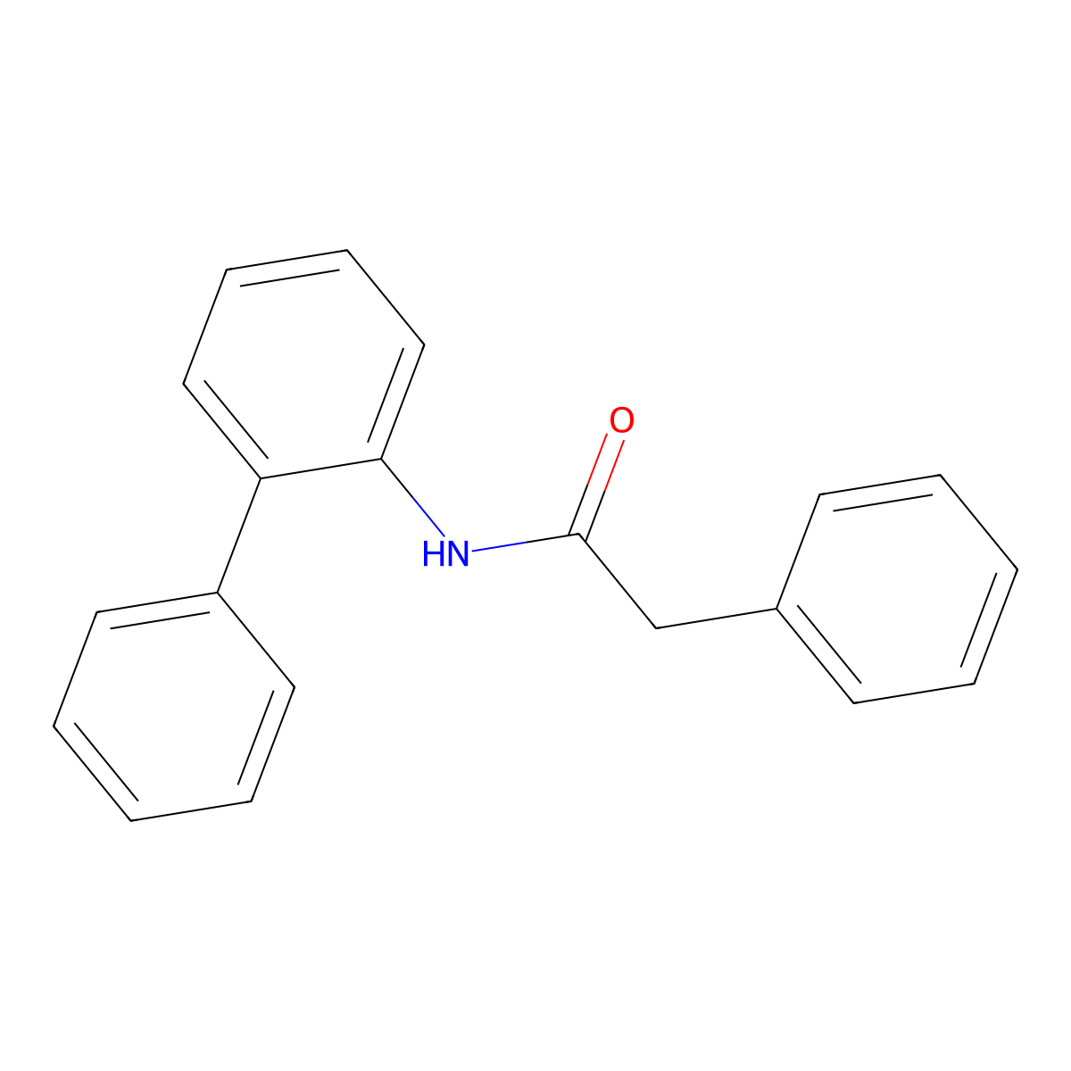 N-(biphenyl-2-yl)-2-phenylacetamide molecular structure, CAS 52648-55-2