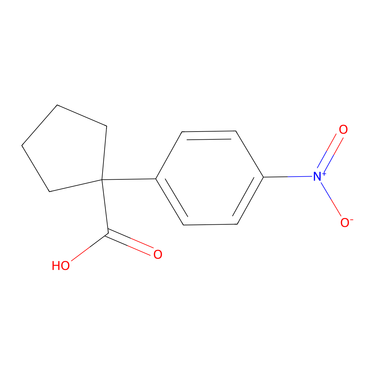 1-(4-nitrophenyl)cyclopentane-1-carboxylic Acid molecular structure, CAS 52648-77-8