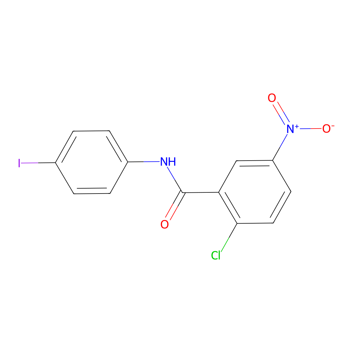 2-Chloro-N-(4-iodophenyl)-5-nitrobenzamide molecular structure, CAS 5265-22-5