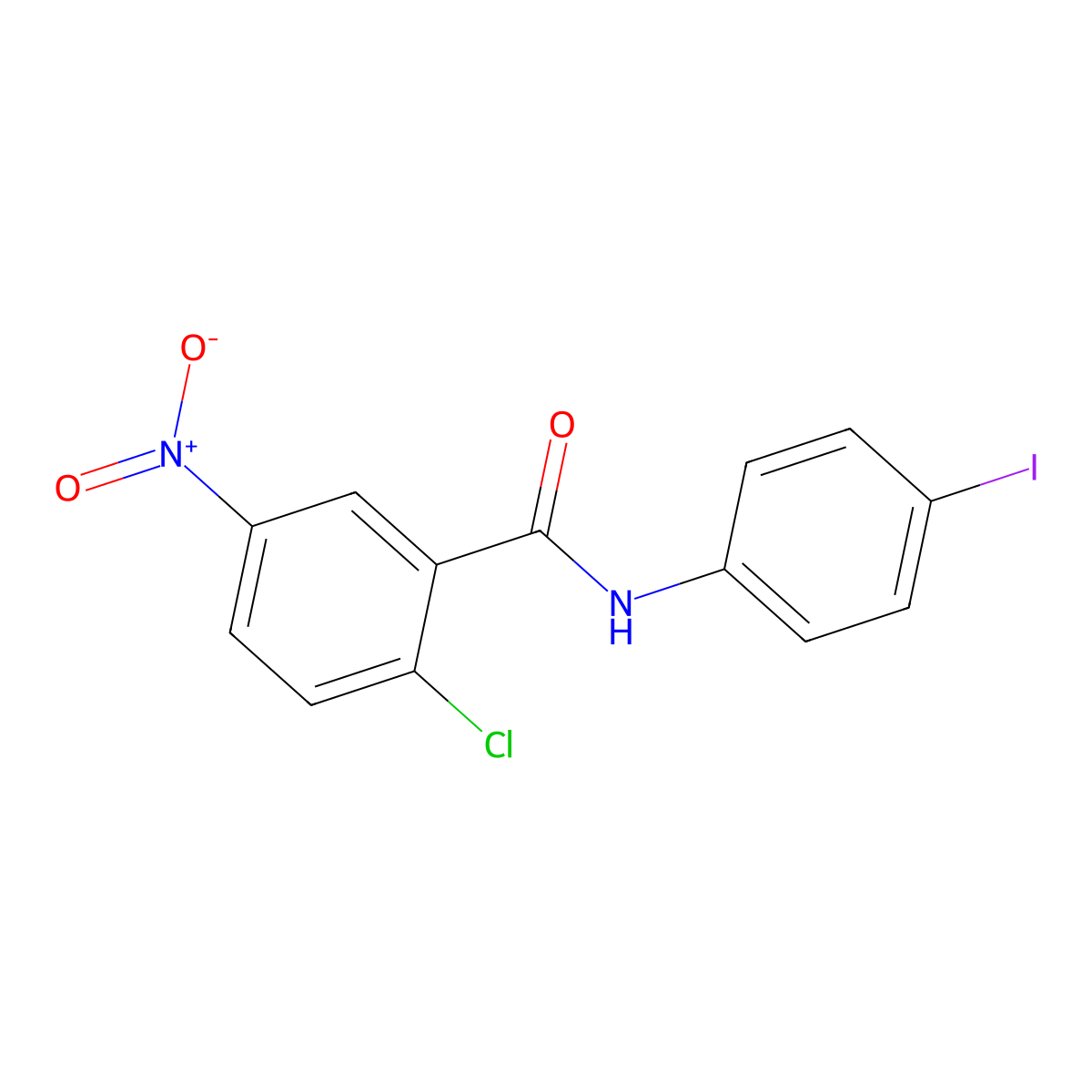 2-Chloro-N-(4-iodophenyl)-5-nitrobenzamide molecular structure, CAS 5265-22-5