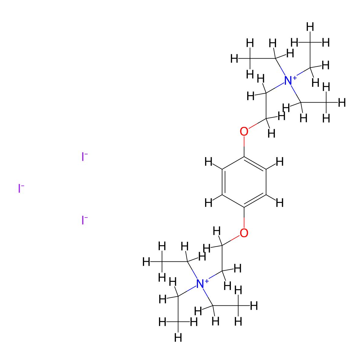 Ammonium, (1,4-phenylenebis(oxyethylene))bis(triethyl-, diiodide molecular structure, CAS 5265-98-5