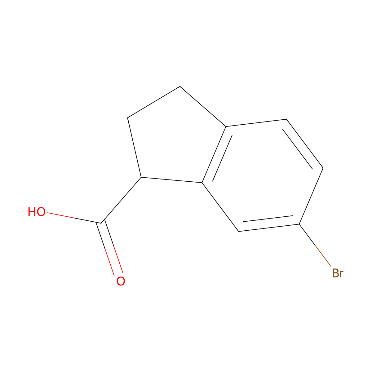 6-Bromo-2,3-dihydro-1H-indene-1-carboxylic acid molecular structure, CAS 52651-16-8