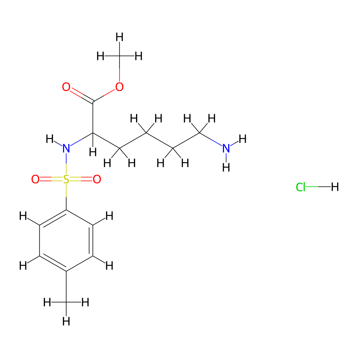 Methyl N~2~-(4-methylbenzene-1-sulfonyl)lysinate--hydrogen chloride (1/1) molecular structure, CAS 5266-48-8