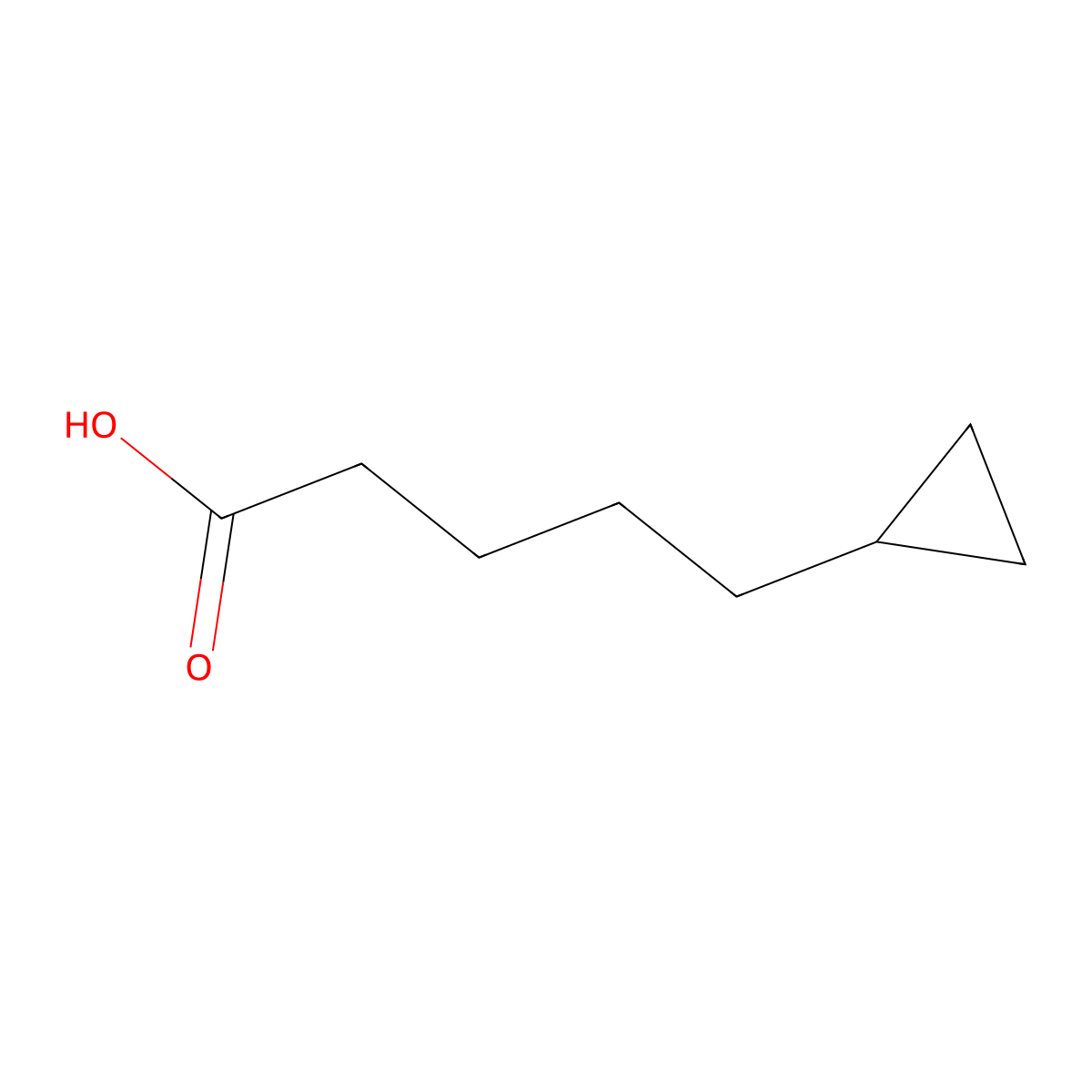 5-Cyclopropylpentanoic acid molecular structure, CAS 5266-60-4
