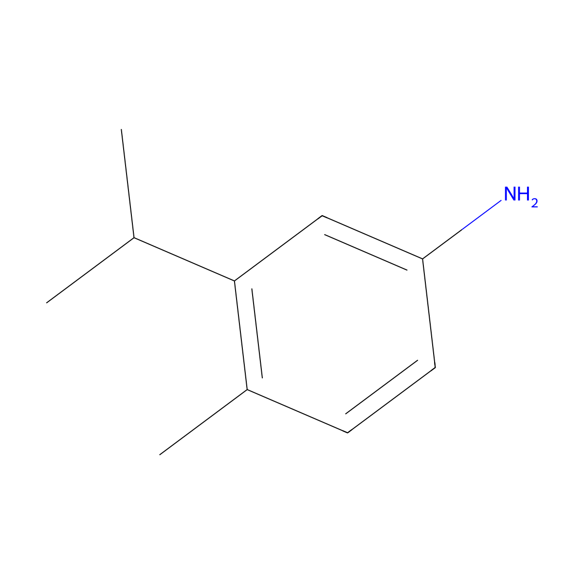 4-Methyl-3-(1-methylethyl)benzenamine molecular structure, CAS 5266-84-2