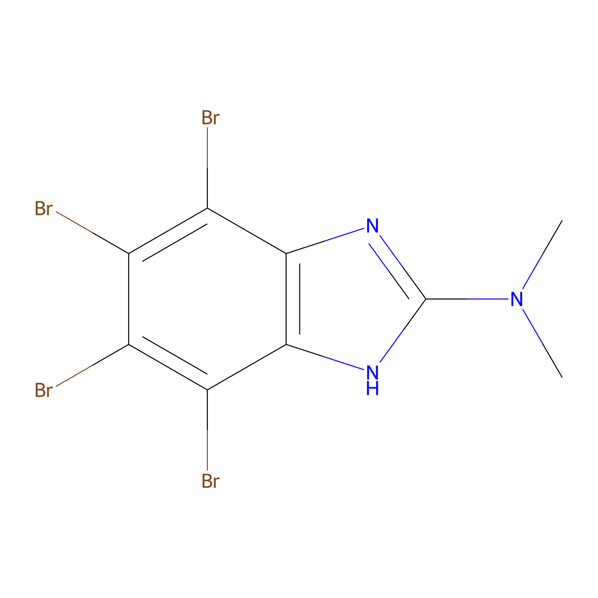 2-dimethylamino-4,5,6,7-tetrabromo-1H-benzimidazole molecular structure, CAS 52660-18-1
