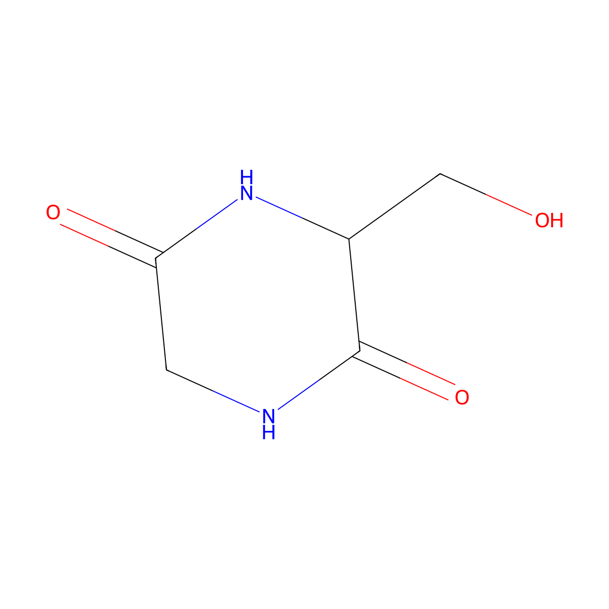 Cyclo(-gly-ser) molecular structure, CAS 52661-98-0