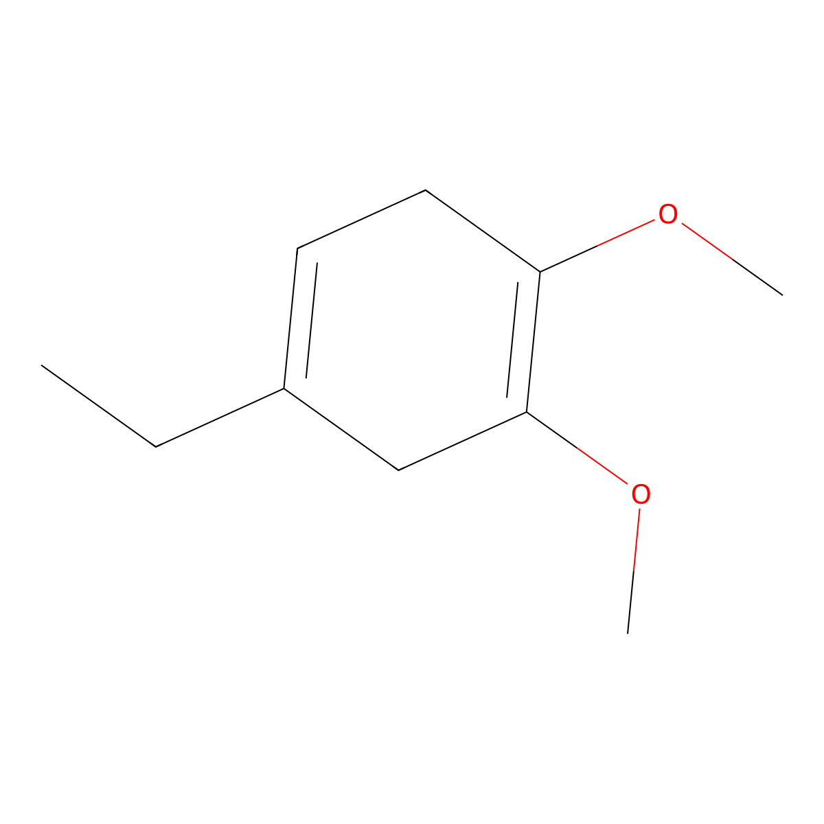 4-Ethyl-1,2-dimethoxycyclohexa-1,4-diene molecular structure, CAS 52662-22-3