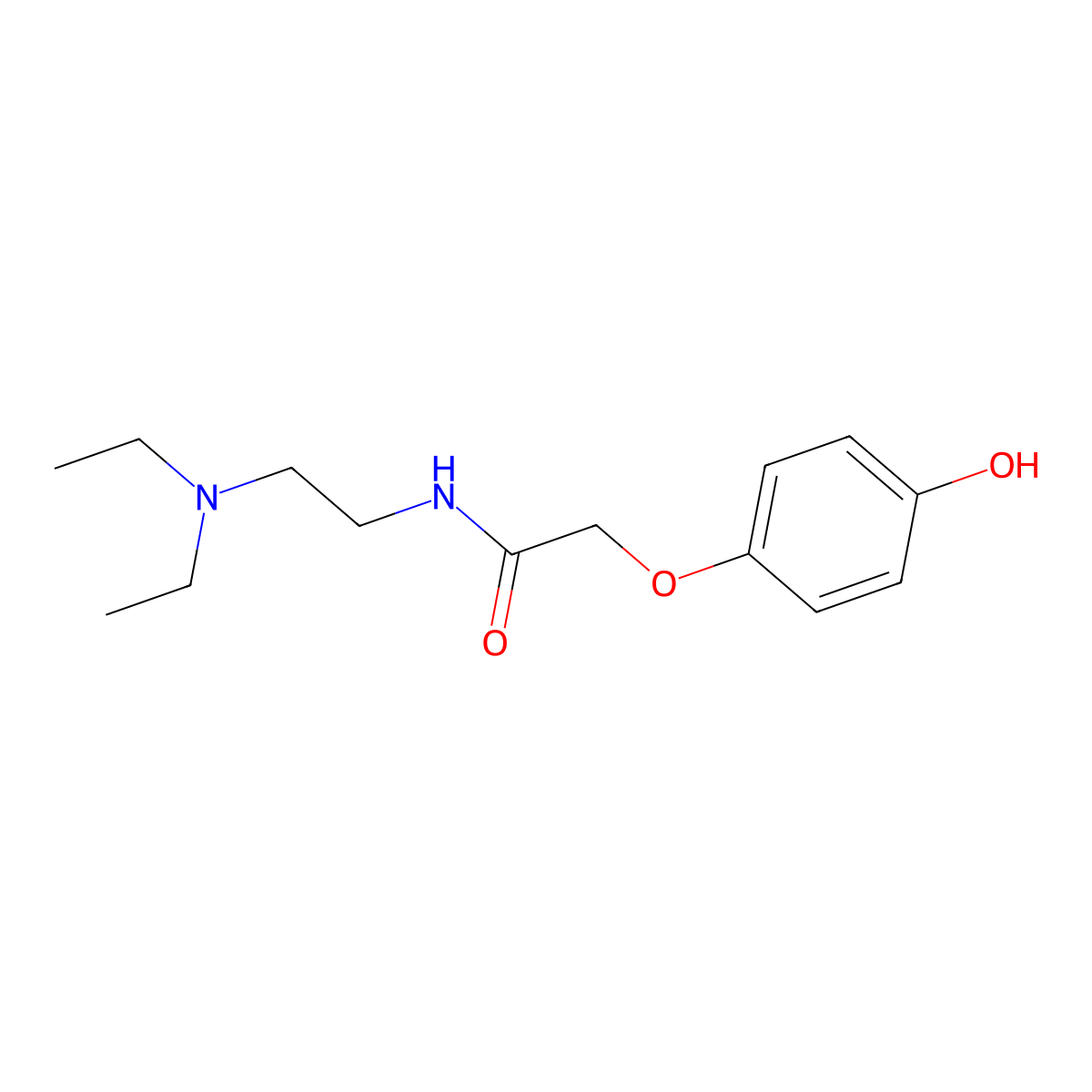 N-(2-Diethylaminoethyl)-2-(4-hydroxyphenoxy)acetamide molecular structure, CAS 52662-27-8