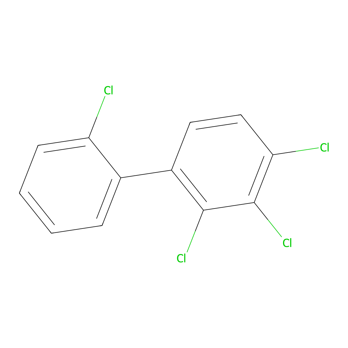 2,2',3,4-Tetrachlorobiphenyl molecular structure, CAS 52663-59-9