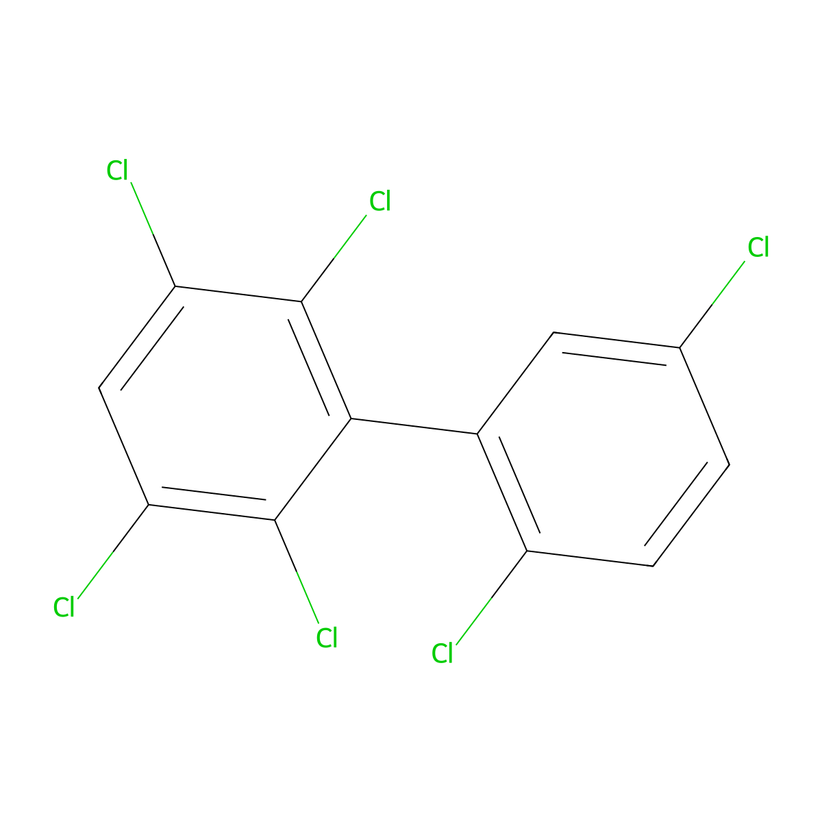 2,2',3,5,5',6-Hexachlorobiphenyl molecular structure, CAS 52663-63-5