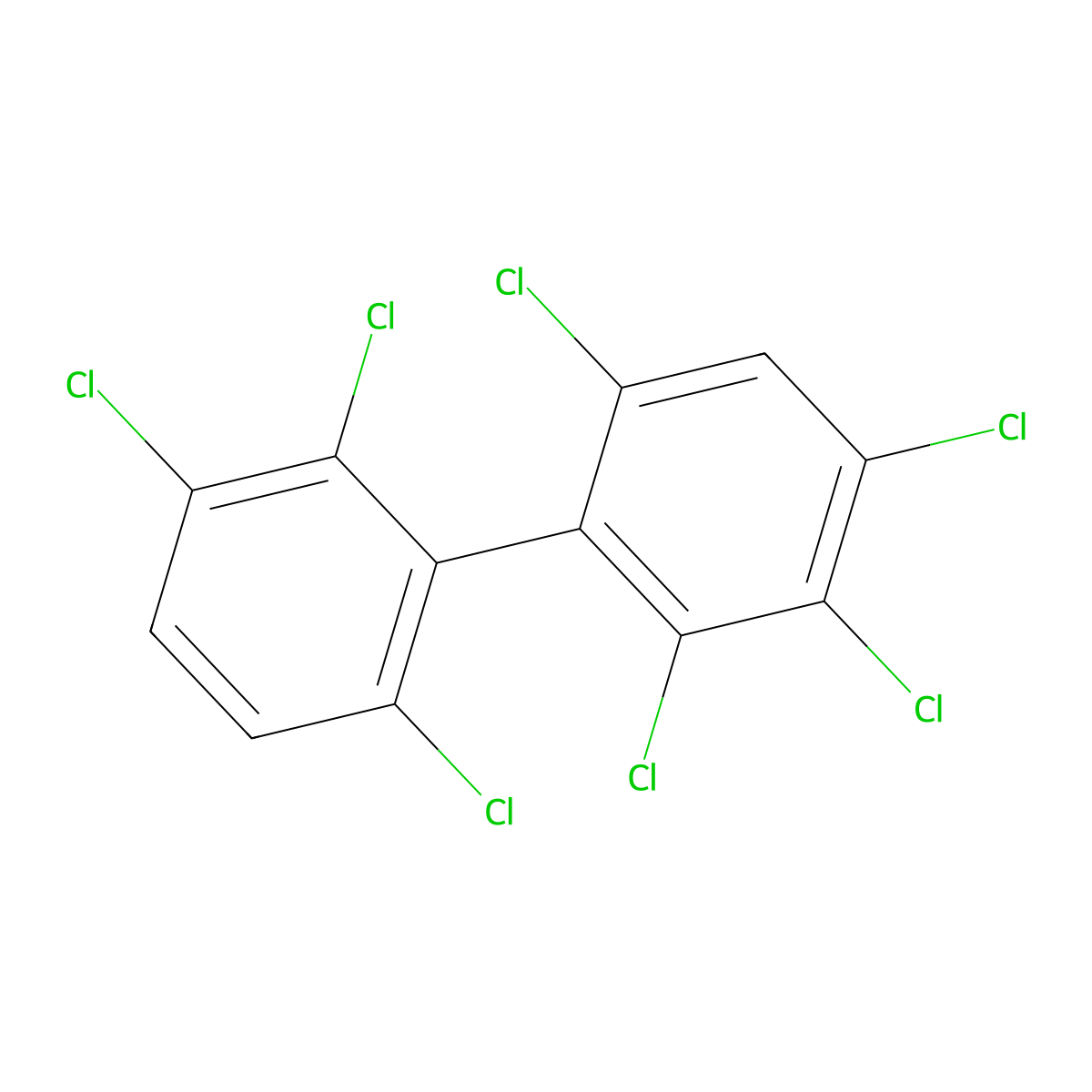 2,2',3,3',4,6,6'-Heptachlorobiphenyl molecular structure, CAS 52663-65-7