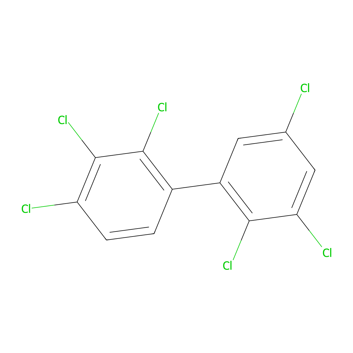 2,2',3,3',4,5'-Hexachlorobiphenyl molecular structure, CAS 52663-66-8