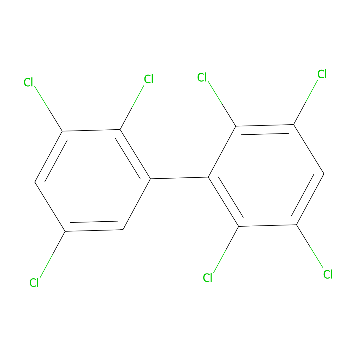 2,2',3,3',5,5',6-Heptachlorobiphenyl molecular structure, CAS 52663-67-9
